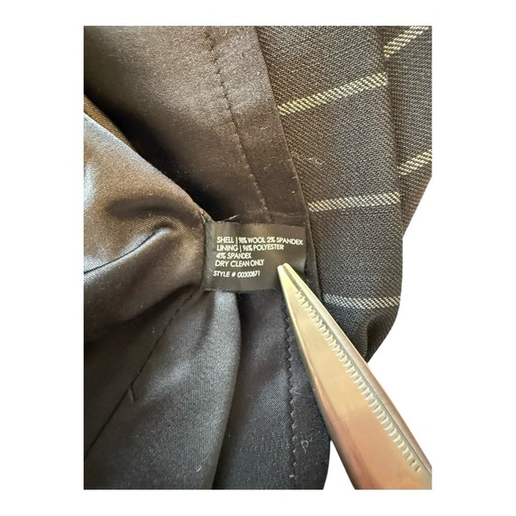 Club Monaco Black / Grey Wool Pinstripe Pencil Skirt - Size 4 - Picture 9 of 13